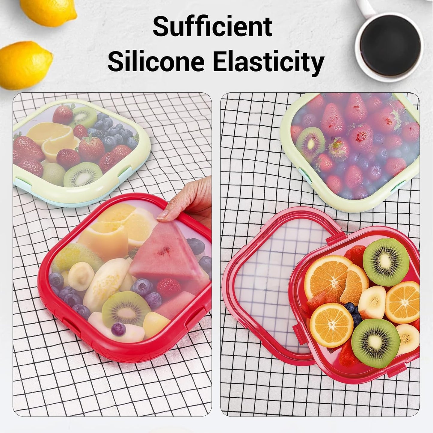 Winb Lunch Saver & Avocado Saver & Onion Storage, 8 inch Reusable Fruit, Veggie and Food Savers - Ideal for Avocados, Tomatoes, Sandwich, Garlic, Onions, and More (Macaron color)