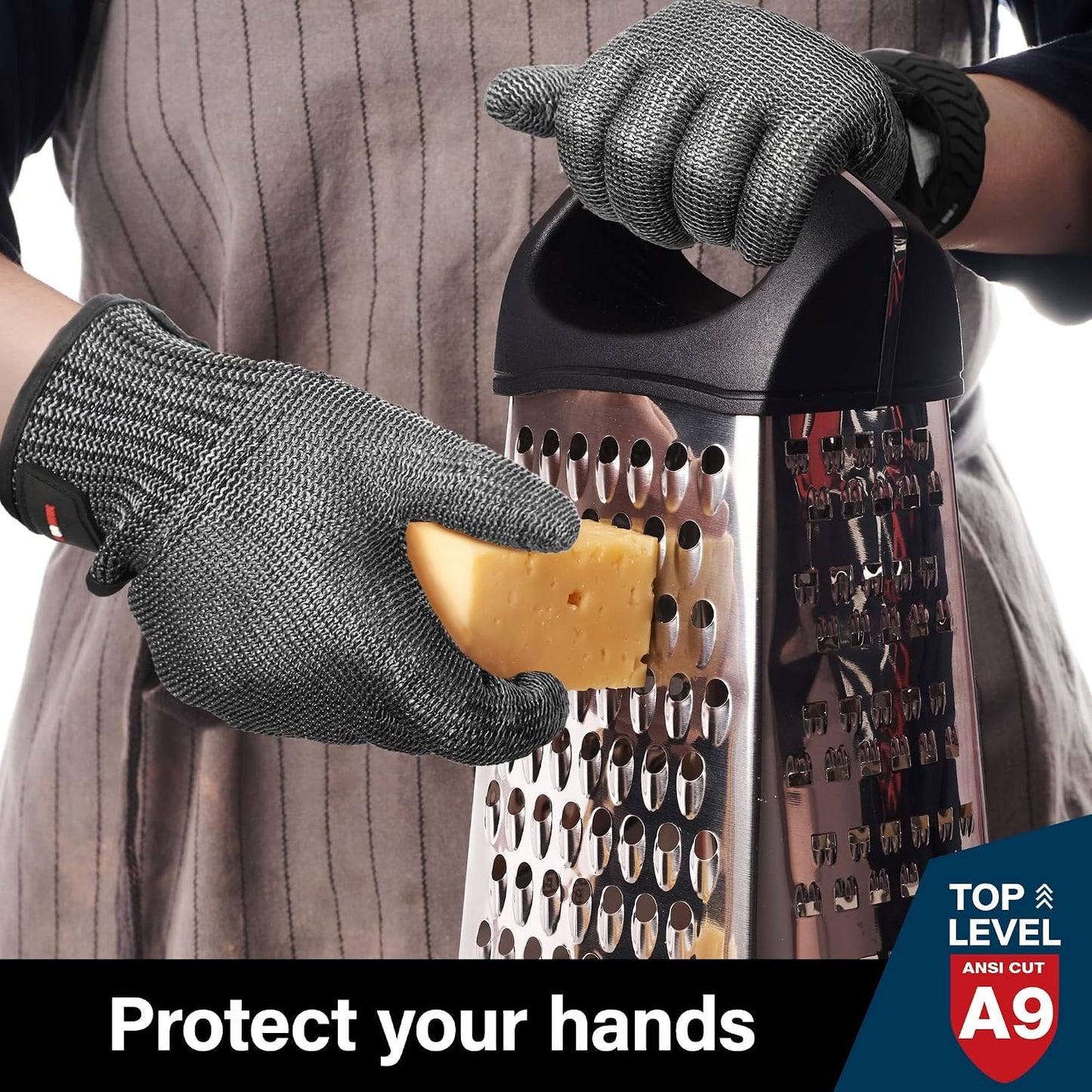 Schwer SlicePro ANSI A9 Cut Resistant Glove PR1706, Stainless Steel Mesh Metal Glove, Food Grade for Kitchen Cooking, Butcher Meat Cutting, Oyster Shucking, Mandoline, Fishing, (M, 1 PCS)