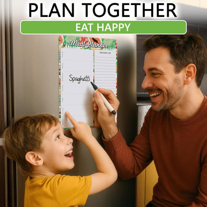 Dry Erase Magnetic Meal Planner for Refrigerator A4 (8.5x12 inch) - Magnet Weekly Menu Board for Fridge - Magnetic Menu White Board - Fridge Meal Planner Magnet - Dinner Meal Planner Dry Erase Board