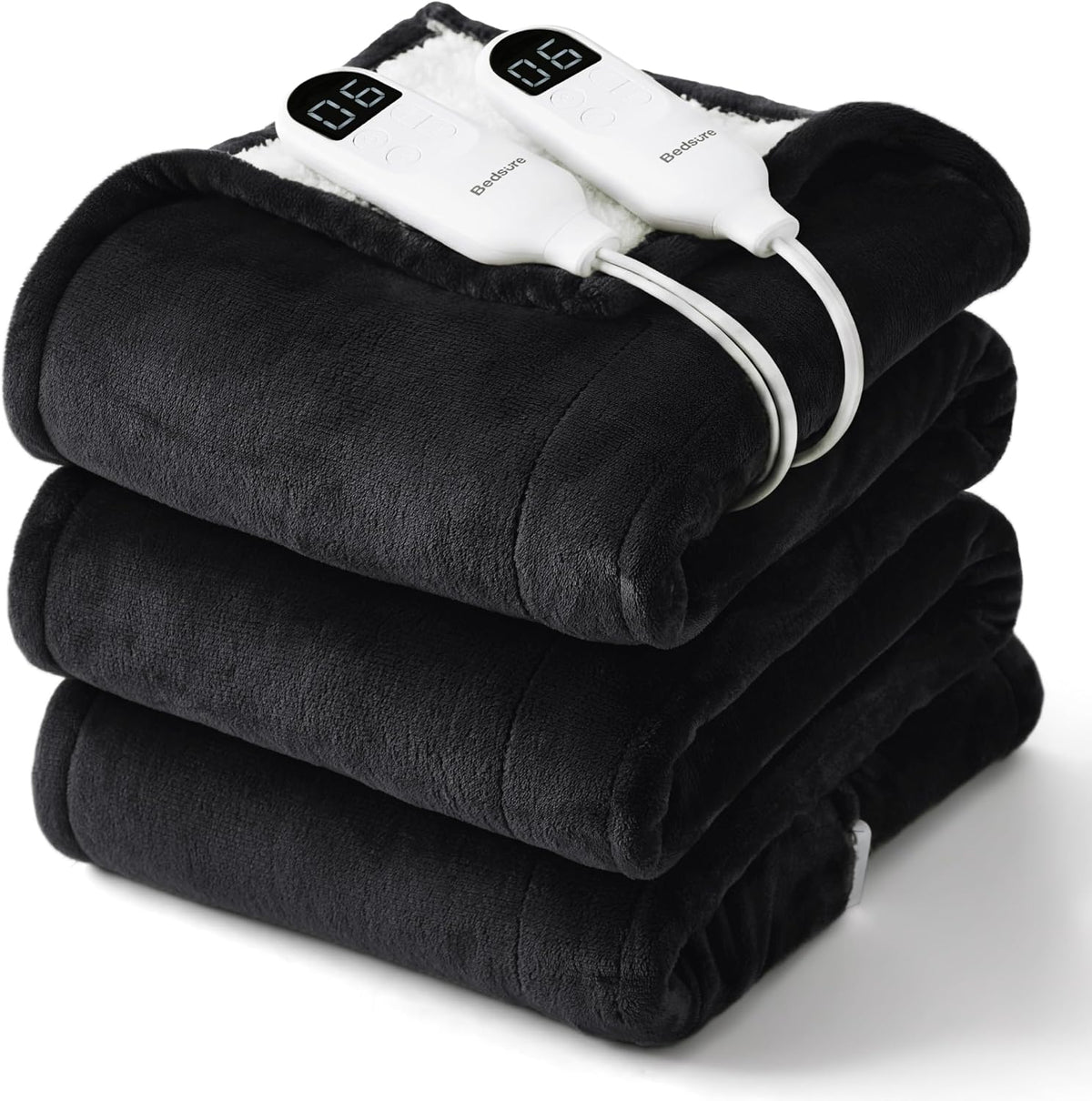 Bedsure Heated Blanket Throw, Soft Electric Blanket with Preheat, Cream