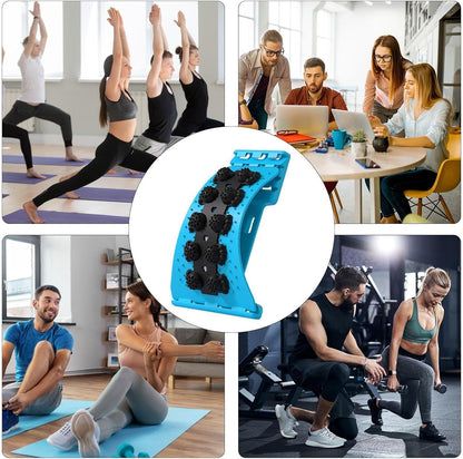 Back Stretcher - Lumbar Spine Relaxer, 4-Level Adjustable Relaxation Board | Yoga Back Stretcher | Scoliosis Massager Device with Black Massage Head for Muscle Alignment Cracking Lower Påin Ŕelief Ho