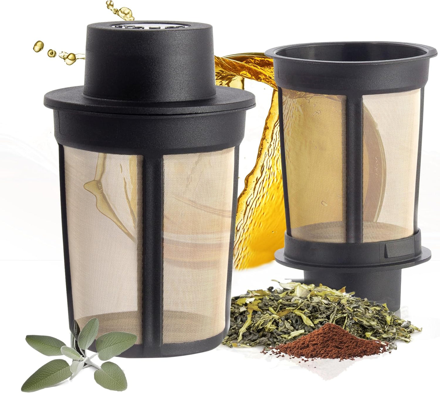 Finum Reusable Stainless Steel Coffee and Tea Infusing Mesh Brewing Basket, Large, Black