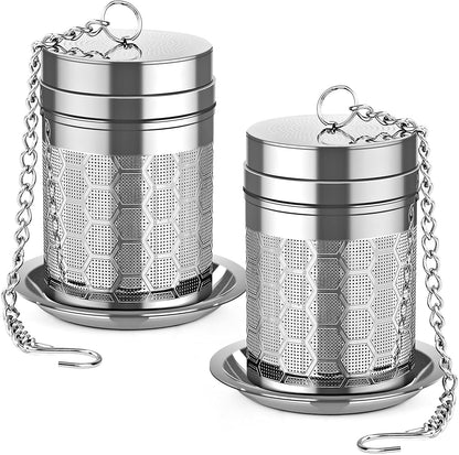 2 Pack 304 Steel Fine Mesh Tea Infusers for Loose Leaf Tea | Versatile for tea, spices & seasonings, fine mesh traps sediment, dishwasher-safe