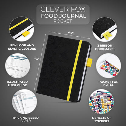 Clever Fox Food Journal for Women & Men, Weight Loss Tracker, Aquamarine