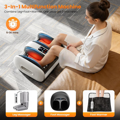 Foot Massager with Heat & Cooling for Feet and Calves, Gift for Men & Women