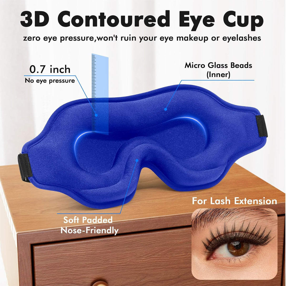 3D Weighted Eye Mask for Lash Extensions, Eye Covers for Sleep