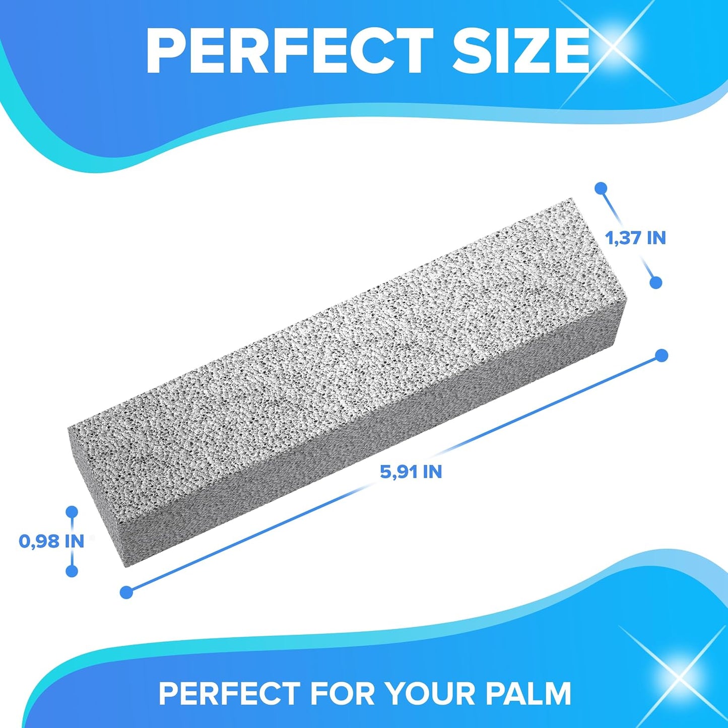 DISIWENE Pumice Cleaning Stone with Handle Toilet Bowl Cleaner Hard Water Ring Remover for Bath/Pool/Kitchen/Household Cleaning (4, 4 Pack with Handle)