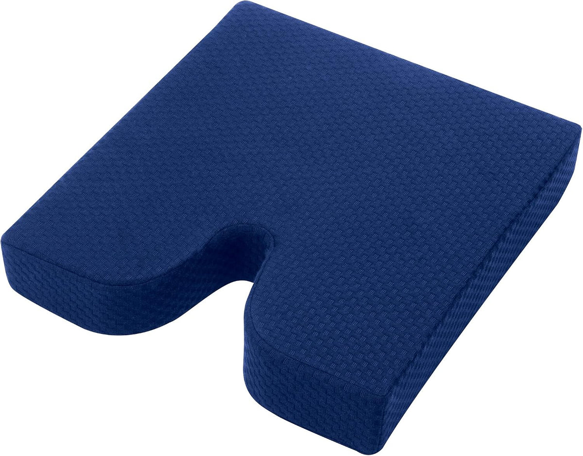 Carex Memory Foam Coccyx Seat Cushion - Tailbone Pain Relief Cushion - Sciatica Pillow for Sitting and Pain Relief