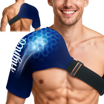 Shoulder Ice Pack Wrap for Rotator Cuff and Arm,Reusable Compression Cold Brace for Pain Relief & Muscle Relaxation,Tendonitis,Swelling,Discomfort After Surgery,Hot &Cold Therapy Ice Pack for Shoulder (Large-Black)