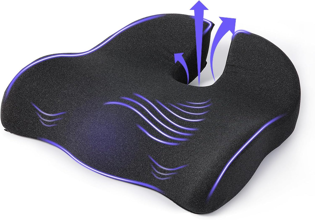 Ergonomic Seat Cushion, Office Chair Cushion for Sciatica Support, Pink