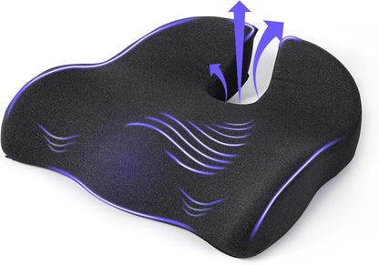 Ergonomic Seat Cushion, Office Chair Cushion for Sciatica Support, Pink