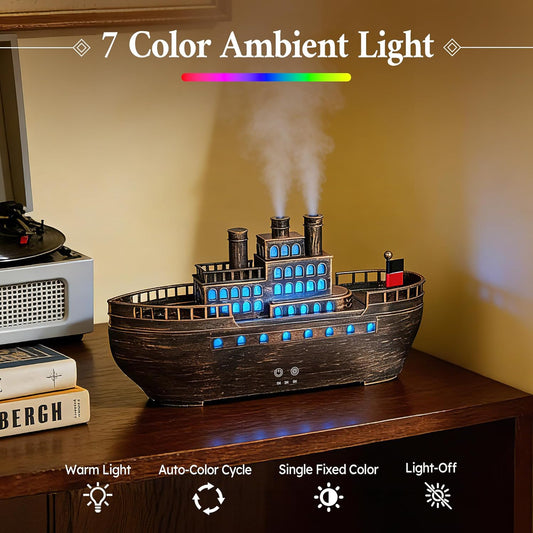 Essential Oil Diffuser 250ml, Ultrasonic Titanic Humidifier with 7 Color LED Lights, Quiet Operation, Auto Shut-Off, Remote Control, Perfect for Home, Office, and Bedroom (Copper)