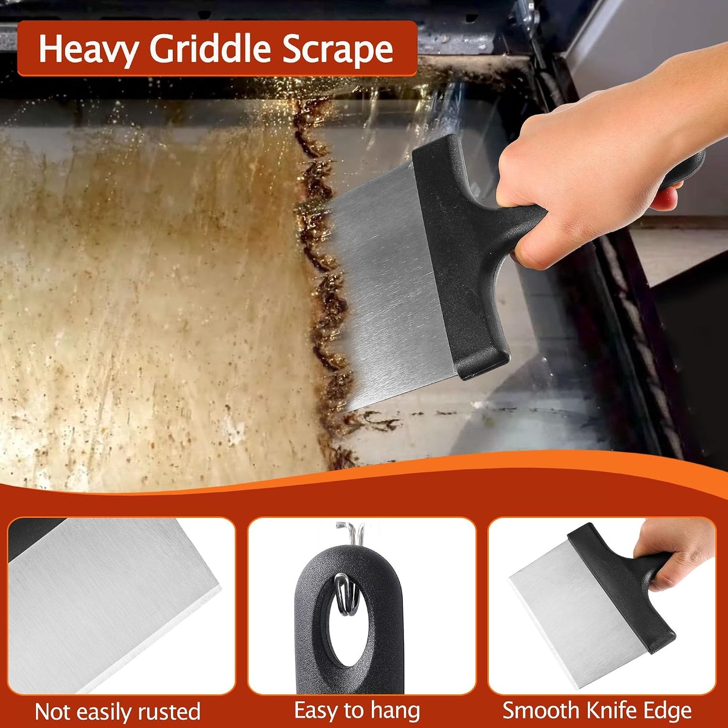 Heavy Duty Griddle Cleaning Brick with Handle | Grill Cleaner for Cleaning Flat top, Pumice Griddle Cleaning Stone Removing Stains for BBQ, Swimming Pool, Sink(5 Pack)