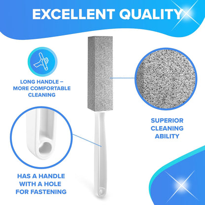 DISIWENE Pumice Cleaning Stone with Handle Toilet Bowl Cleaner Hard Water Ring Remover for Bath/Pool/Kitchen/Household Cleaning (4, 4 Pack with Handle)