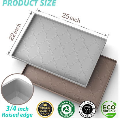 Waterproof Under Sink Mat 34" x 22", Silicone Mat Kitchen liner | BPA-Free Silicone Tray with Raised Lip Protect Cabinets from Leaks, Versatile Home Organizer for Bathroom, Pets, Boots, Floor