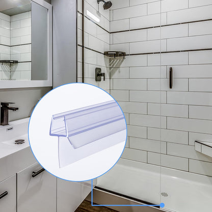 2-Pack ShowerDoor Bottom Seal 3/8" x 36" Polycarbonate Frameless Ultra Clear Shower Door Seal Strip for Glass Doors Stop Leaks and Create a Water Barrier Replacement Shower Cubicle