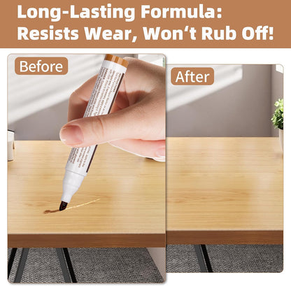 Wooden Furniture Floor Scratch Repair Markers, Wood Touch Up Markers with Sharpener, Furniture Touch Up Pens for Wood Floors, Tables, Cabinets, Doors, Quick