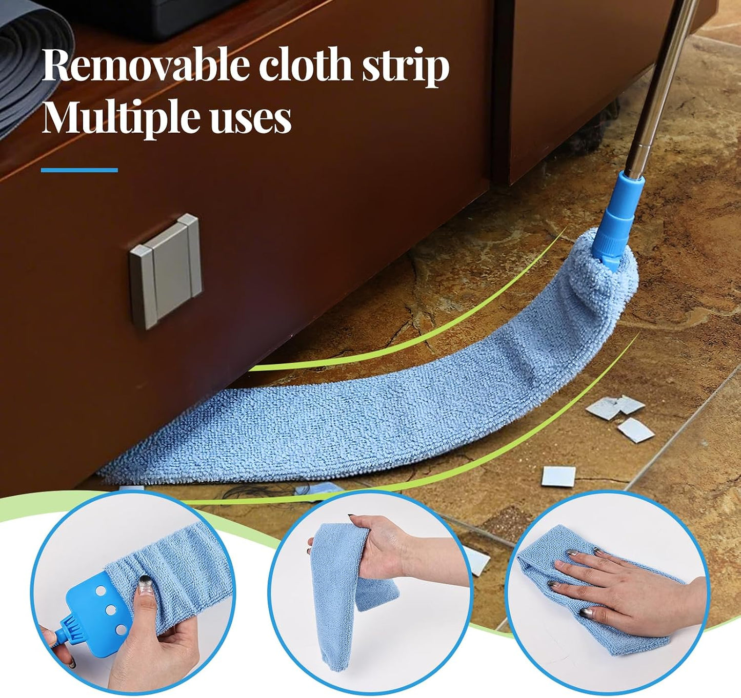 4PCS Microfiber Duster Kit, 3 in 1 Microfiber Dusters Retractable Gap Dust Cleaner and Chenille Duster with 83 inches Extra Long Extension Pole for Cleaning Ceiling Fan, High Ceiling