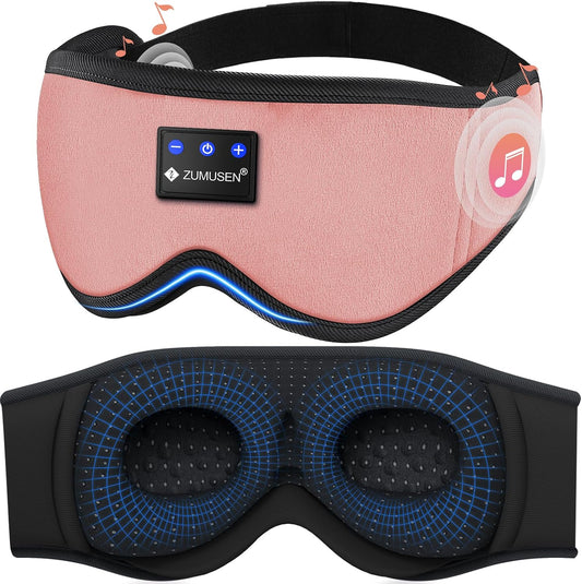 ZUMUSEN Bluetooth Sleep Headphones Mask with 3D Stereo Speakers