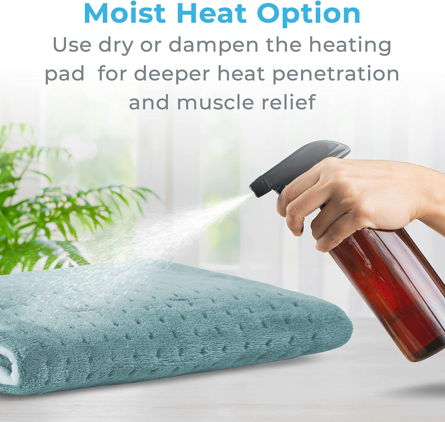 Pure Enrichment PureRelief Ultra-Wide Microplush Heating Pad - 20” x 24” XXL Size & 6 Heat Settings for Temporary Neck, Shoulder & Back Pain Relief - Moist Heat Option & Machine Washable (Gray)