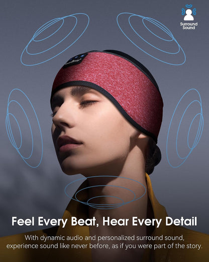 MUSICOZY Sleep Headphones Bluetooth Headband Headphones for Side Sleepers | Sleeping Headbands Wireless Sports Earphones Sweat Resistant Earbuds for Workout Running Cool Gadgets Unique Gifts for Women