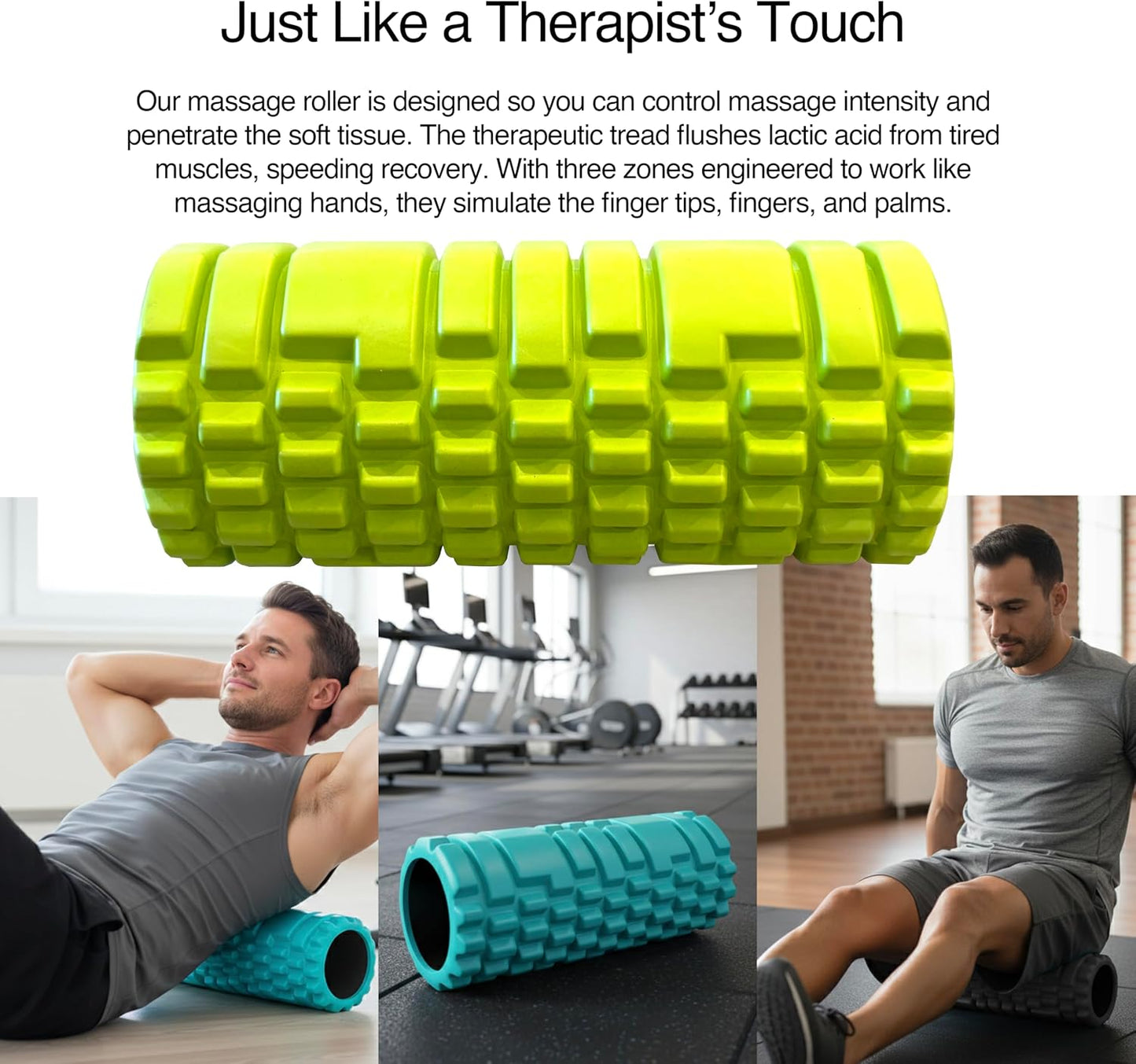 5-in-1 Massage Set, Complete Mobility Kit for Workout Recovery | Deep Tissue Roller for Legs, Spikey Foot Ball, Hamstring Stretch Strap, Quad Roller Stick, Carry Bag
