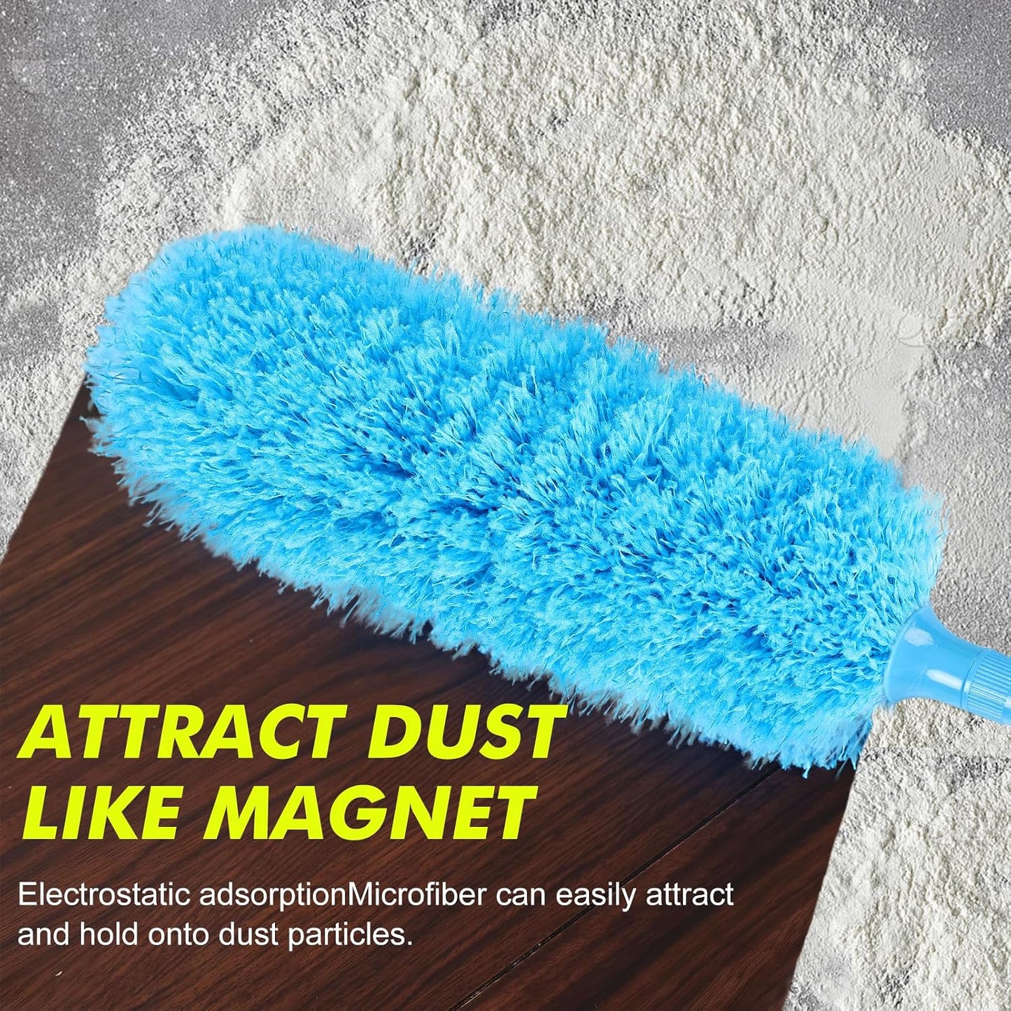 4PCS Microfiber Duster Kit, 3 in 1 Microfiber Dusters Retractable Gap Dust Cleaner and Chenille Duster with 83 inches Extra Long Extension Pole for Cleaning Ceiling Fan, High Ceiling