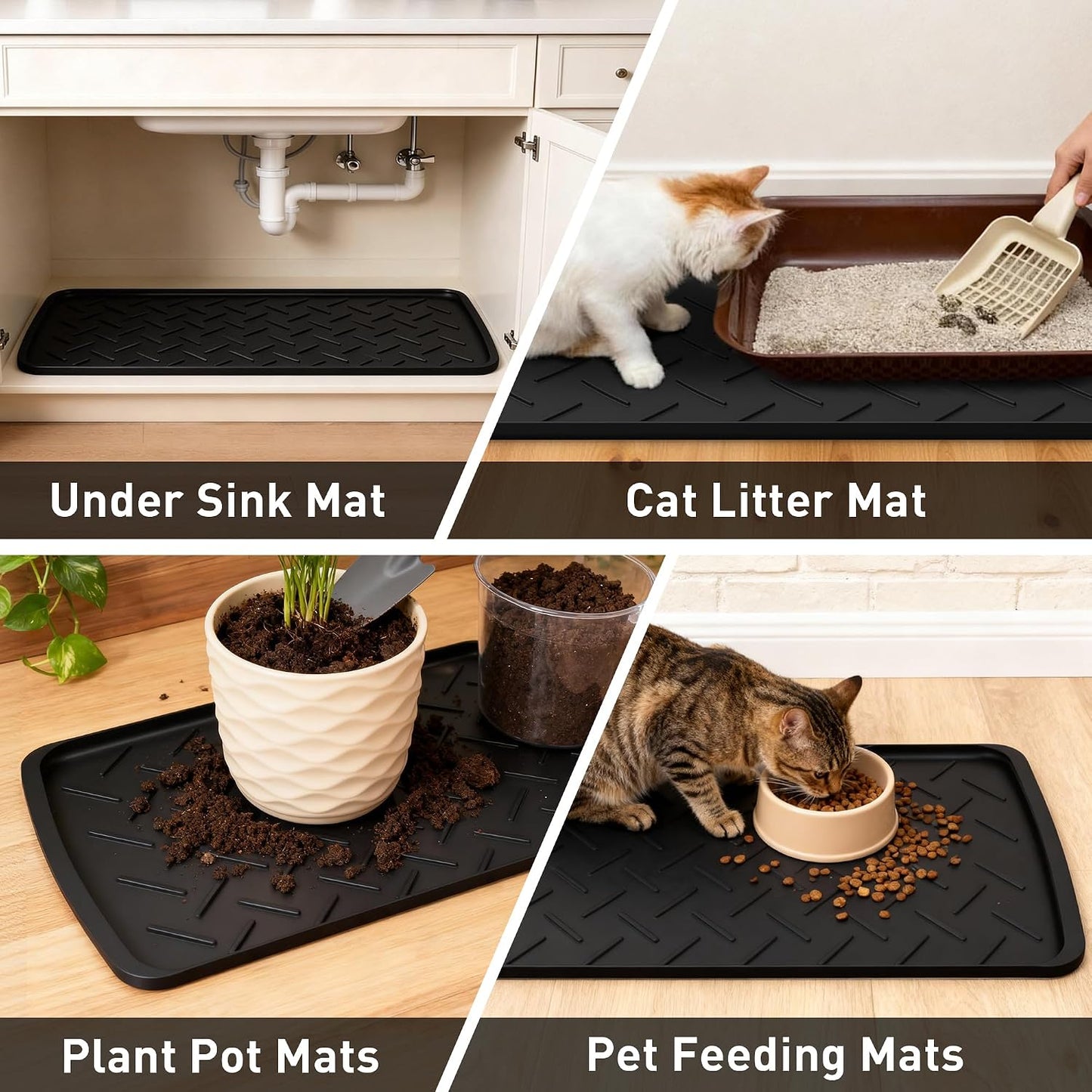 Boot Trays Heavy Duty Rubber Mat with Lip, Waterproof Shoe Mat Tray for Entryway Shoe Tray Multi-Purpose for Indoor or Outdoor 27.56 x 15.75inch