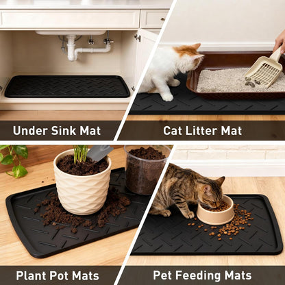 Boot Trays Heavy Duty Rubber Mat with Lip, Waterproof Shoe Mat Tray for Entryway Shoe Tray Multi-Purpose for Indoor or Outdoor 27.56 x 15.75inch