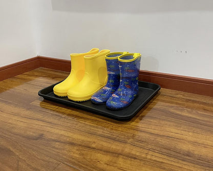PetLike Boot Tray for Entryway Indoor, Pet Food Mat, 23 x 15.5 inch 2 Packs, Waterproof Rubber Shoe Tray for Indoor and Outdoor, Multi-Purpose Trays for Boots, Shoes, Pets, Garden