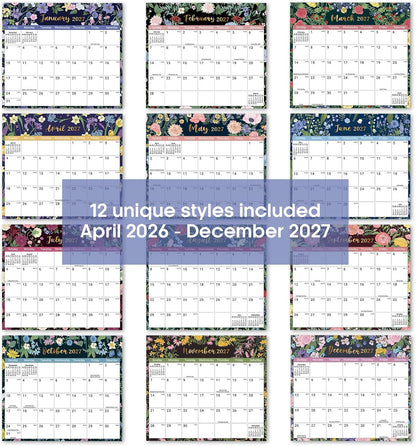 2026-2027 Magnetic Calendar for Refrigerator, Apr 2026-Dec 2027 | 21-Month Fridge Calendar 2026-2027 for Home Planning, Scheduling and Easy Organization, Greenery