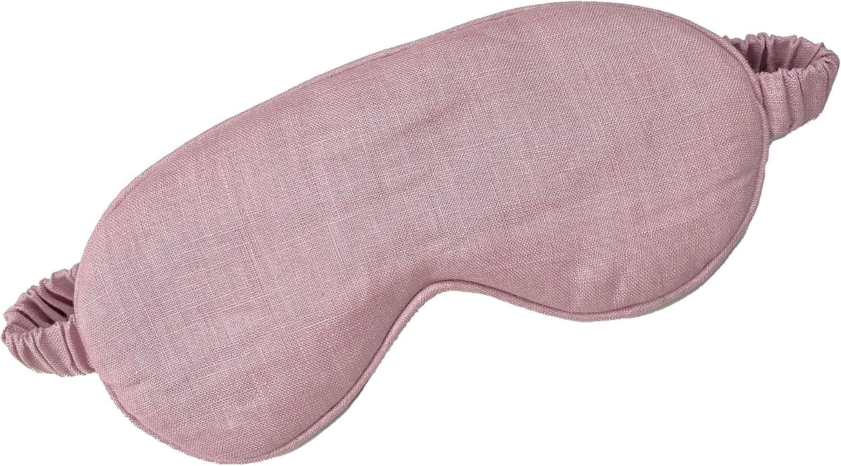 Eye mask Pure Linen Sleep Mask with Elastic Band, No Pressure On Eyes,Side Sleeper Eye Cover Organic Cotton Core Blindfold,Napping & Yoga Travel Essentials (Natural)
