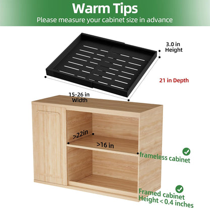 PAKETA 4 Pack Expandable Pull Out Cabinet Organizer,21" Deep | Pull Out Drawers for Cabinets with width from 12" to 20",Sliding Drawers for Cabinets with Upgrade 3 Slide Rails,hold 65 lbs