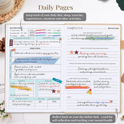 5 MINUTES A DAY Mental Health Journal, 91-Day Guided Journal, Beige