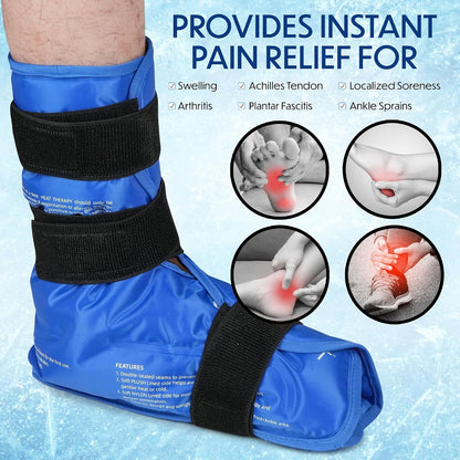 Ankle Ice Pack Wrap, Extra Large Full Foot Hot Cold Pack, Reusable