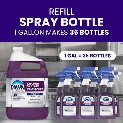Dawn PRO Kitchen Surface Degreaser, Bulk Cleaning Spray for Oil and Grease Buildup in Commercial Kitchens, 32 fl oz (Case of 6)