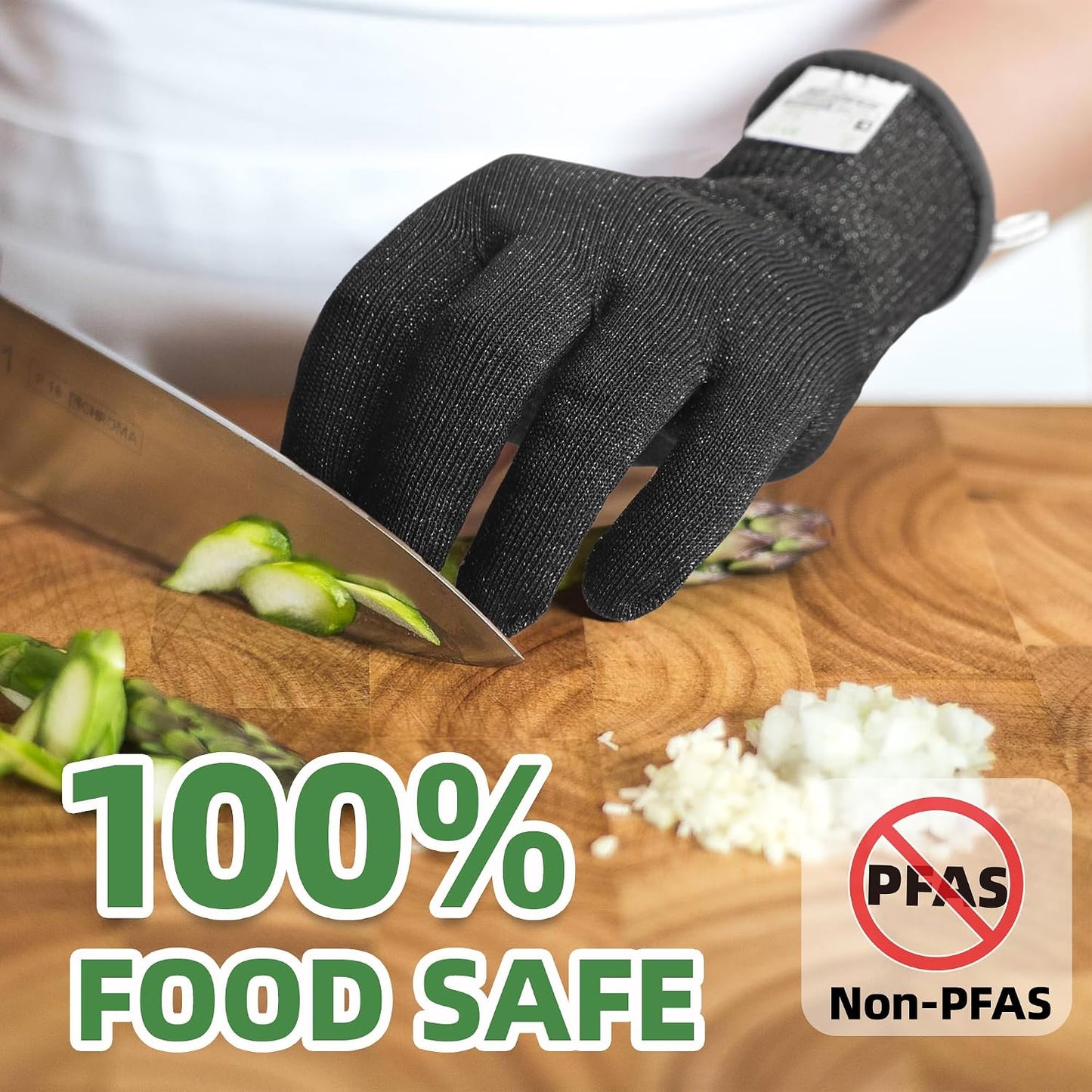 Schwer 2 Pairs ANSI A7 Cut Resistant Gloves, Mandoline Glove for Kitchen, Breathable & Comfortable, Food Grade Cutting Gloves for Meat Cutting, Fish Processing, Carving, and Shelling, PR1509, M