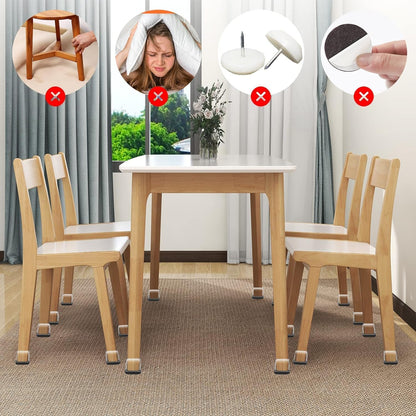 Chair Sliders for Carpet, 16PCS Furniture Sliders for Carpeted Floors & Hardwood Floors, Round Chair Glide Pads for Quickly and Easily Moving Furniture, Protect Floor(Clear, Fit 0.75"-1.1") | Chair Glides for Carpet & Hardwood Floor, Furniture Slides