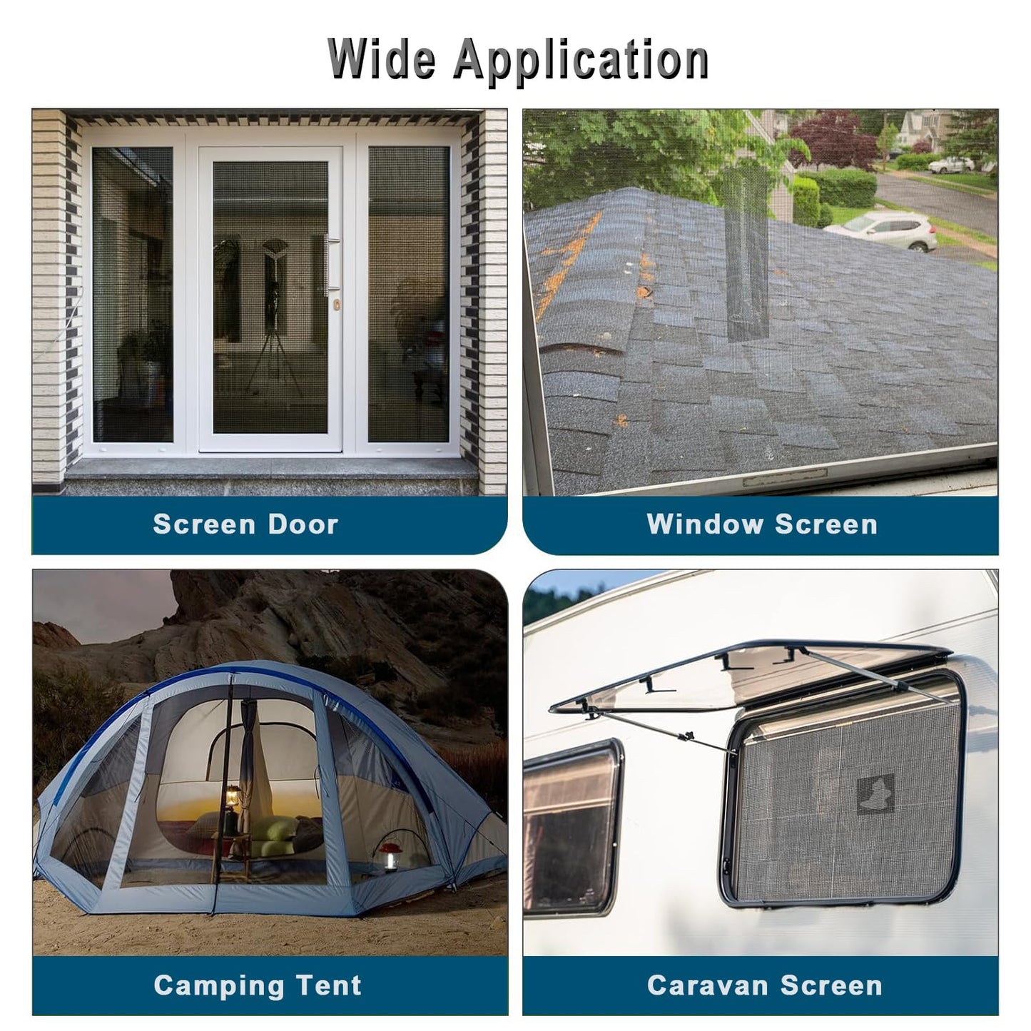 ACEBON Window Screen Repair Kit - 2"x80' Tape for Tears & Holes, Strong Adhesive Black Fiberglass Mesh