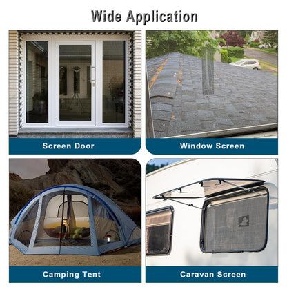 ACEBON Window Screen Repair Kit - 2"x80' Tape for Tears & Holes, Strong Adhesive Black Fiberglass Mesh