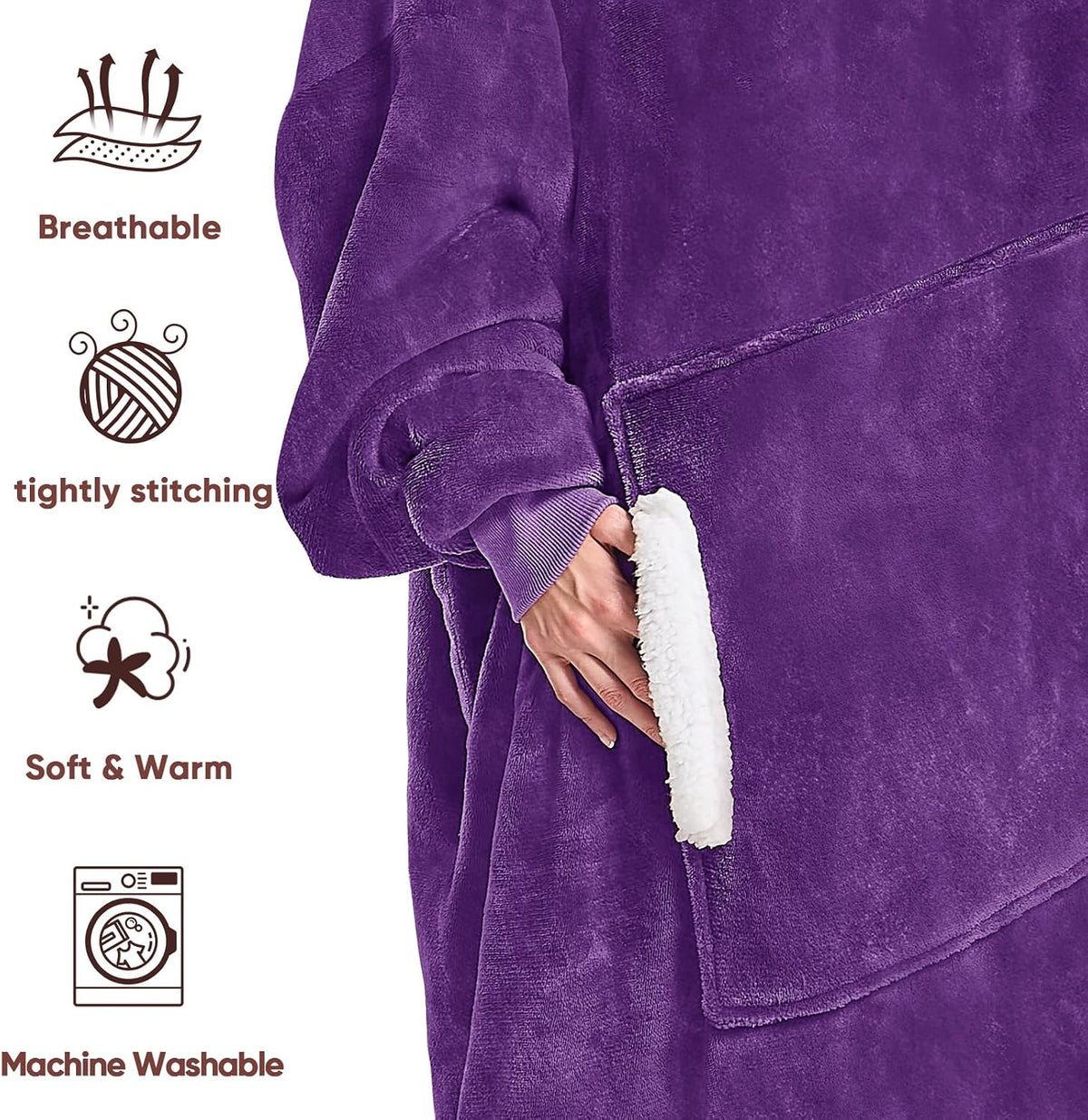 yescool Wearable Blanket Hoodie as Christmas Birthday Gifts for Women Mom - Colors A