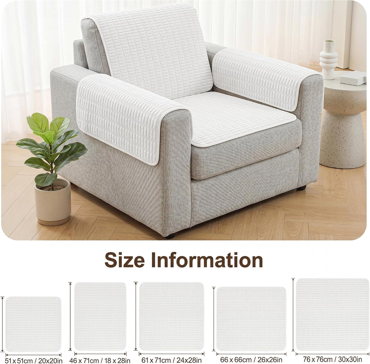 Foxdecor Couch Arm Covers for Sofa Arm Chair Covers Set of 2