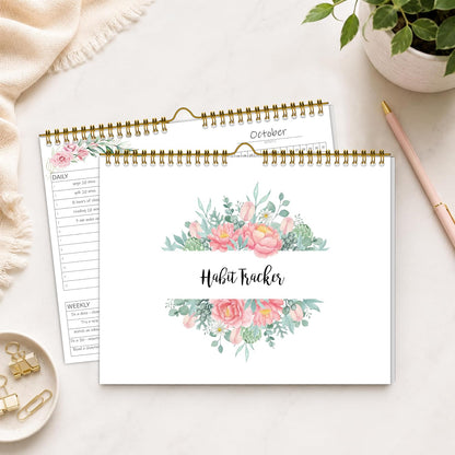 Habit Tracker Calendar Undated for Daily, Weekly & Monthly, 7.5" x 10"