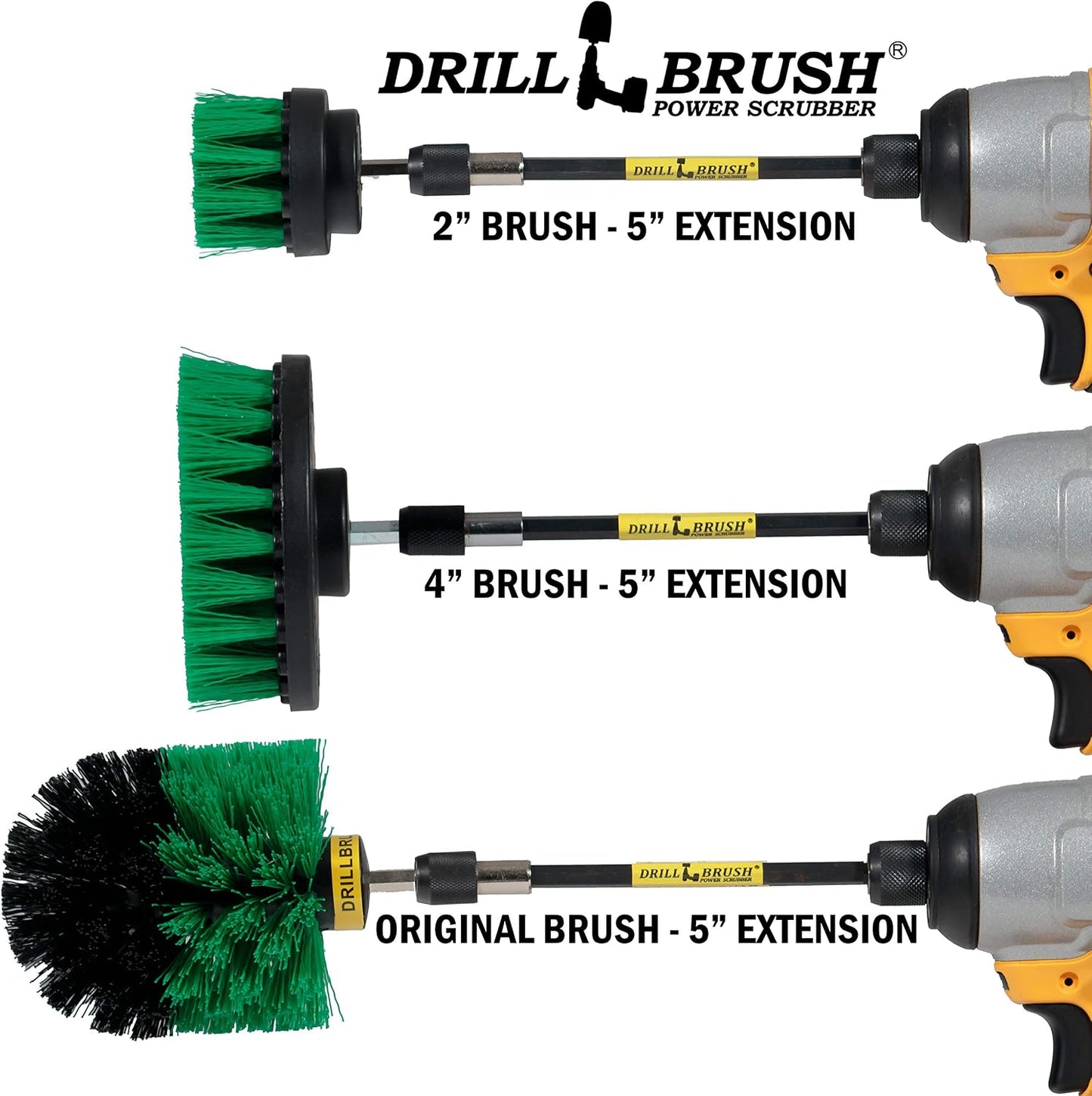 Drillbrush Shower Scrubber Drill Attachment - Car Detailing Tools - | Dishwasher Safe Drill Brush Scrubber For Cleaning Tubs, Sinks, Tile, Grout, Flooring, Carpet, Leather, Seats, Boats,