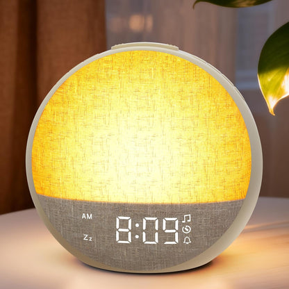 Sunrise Alarm Clock Wake Up Light, White Noise Sound Machine with 30 Sounds