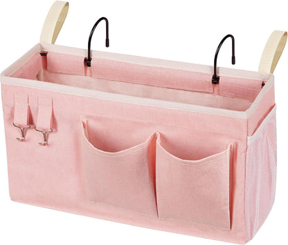 Bedside Caddy, Bedside Storage Bag Hanging Organizer for Bunk Dorm Bed Rail | Bed Caddy with Hooks, Top Bunks and Dorm Essentials for Water, Tissues, Tablets, Books, Phones, Remotes and Other Necessories