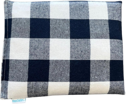 HOME COMFORT Black Plaid Regular Therapeutic Microwavable Heating & Cooling Pad – Natural Rice Pack (10x7 inches)