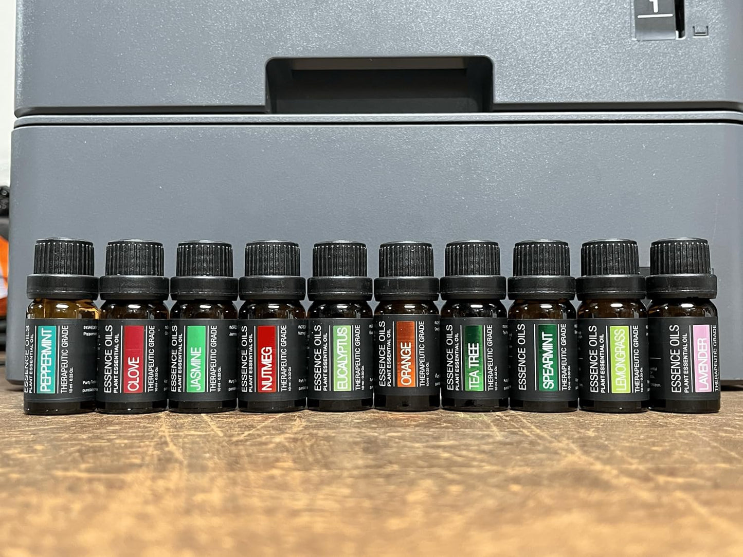 Ultimate Aromatherapy Diffuser & Essential Oil Set - Ultrasonic Top 10 Oils Modern with 4 Timer 7 Ambient Light Settings Therapeutic Grade Lavender