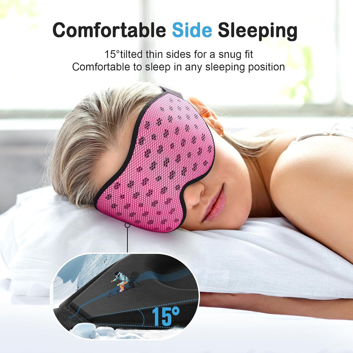 LitBear Breathable Sleep Mask, 3D Eye Mask Sleep for Side Sleepers Women Men