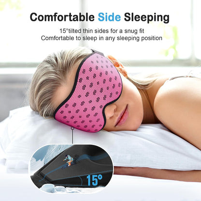 LitBear Breathable Sleep Mask, 3D Eye Mask Sleep for Side Sleepers Women Men